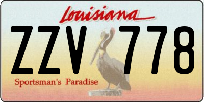 LA license plate ZZV778