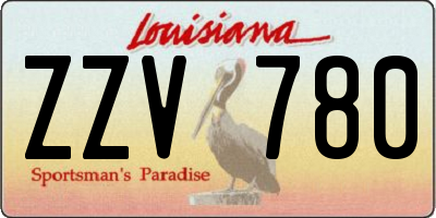 LA license plate ZZV780