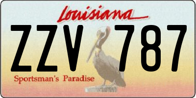 LA license plate ZZV787