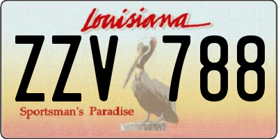 LA license plate ZZV788