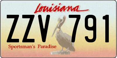 LA license plate ZZV791