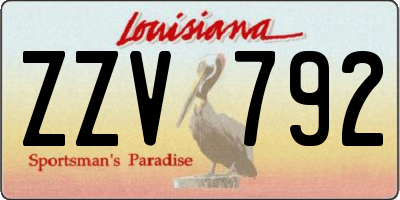 LA license plate ZZV792