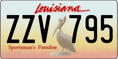 LA license plate ZZV795