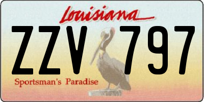 LA license plate ZZV797