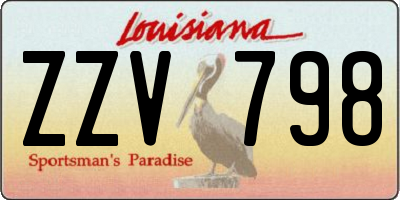 LA license plate ZZV798