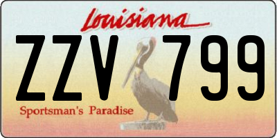 LA license plate ZZV799