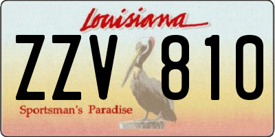 LA license plate ZZV810