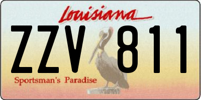 LA license plate ZZV811