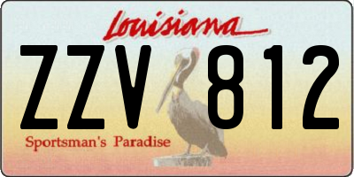 LA license plate ZZV812