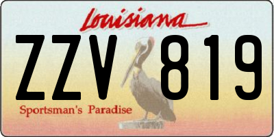 LA license plate ZZV819