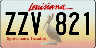 LA license plate ZZV821