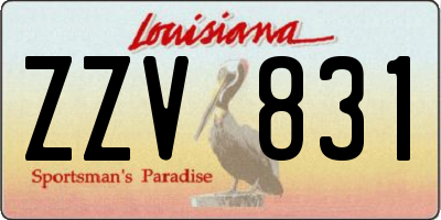 LA license plate ZZV831