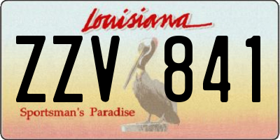 LA license plate ZZV841