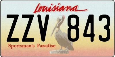 LA license plate ZZV843