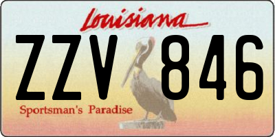 LA license plate ZZV846