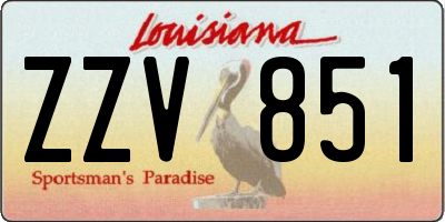 LA license plate ZZV851