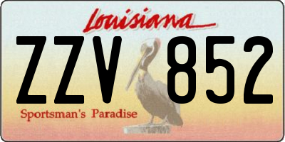 LA license plate ZZV852