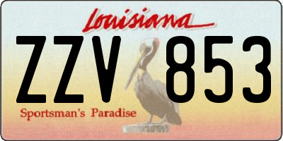 LA license plate ZZV853