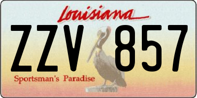 LA license plate ZZV857