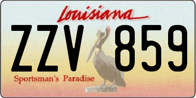 LA license plate ZZV859