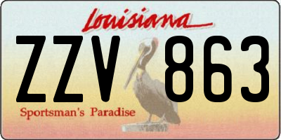 LA license plate ZZV863