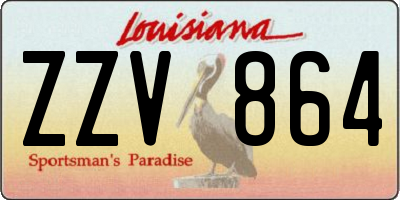 LA license plate ZZV864