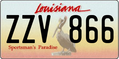 LA license plate ZZV866