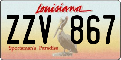 LA license plate ZZV867