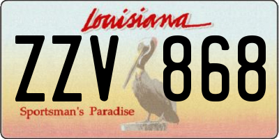 LA license plate ZZV868