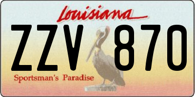 LA license plate ZZV870