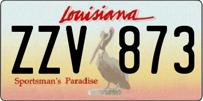 LA license plate ZZV873