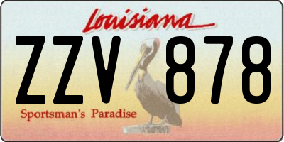 LA license plate ZZV878