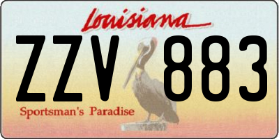 LA license plate ZZV883