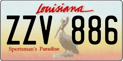 LA license plate ZZV886