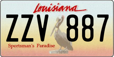 LA license plate ZZV887