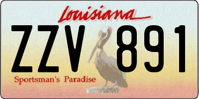 LA license plate ZZV891