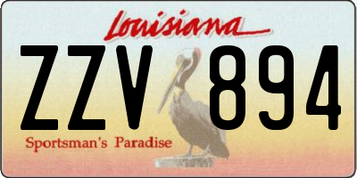 LA license plate ZZV894