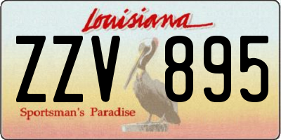 LA license plate ZZV895