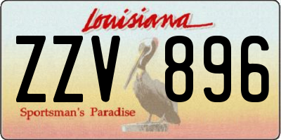 LA license plate ZZV896