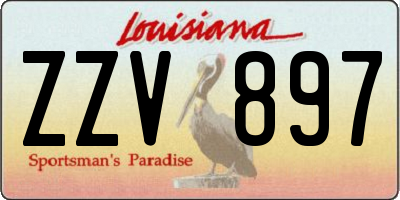 LA license plate ZZV897