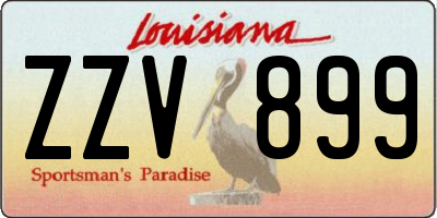 LA license plate ZZV899