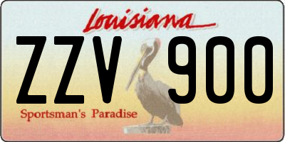 LA license plate ZZV900