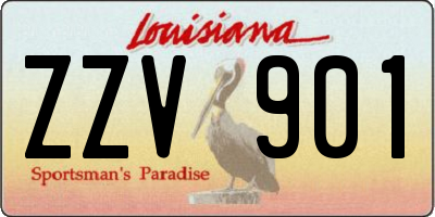 LA license plate ZZV901