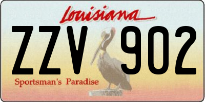 LA license plate ZZV902