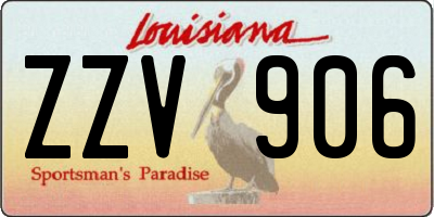 LA license plate ZZV906