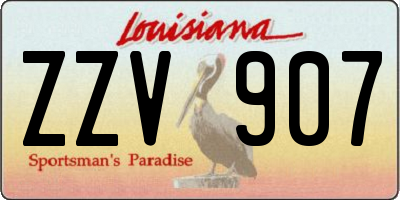 LA license plate ZZV907