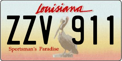 LA license plate ZZV911