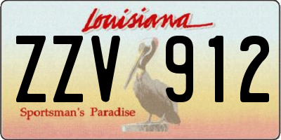 LA license plate ZZV912