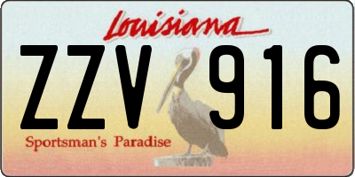 LA license plate ZZV916