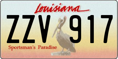 LA license plate ZZV917